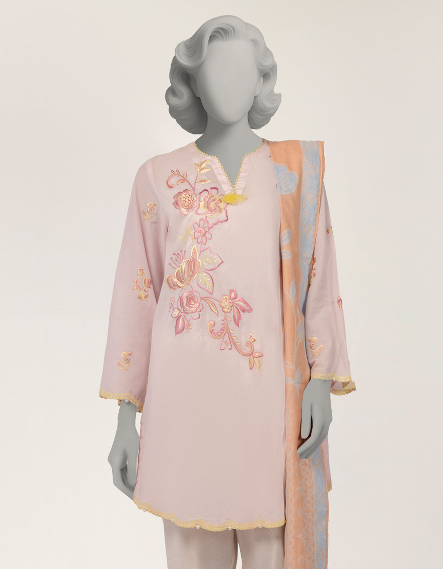 Pink Lawn Embroidered 2Pc Stitched
