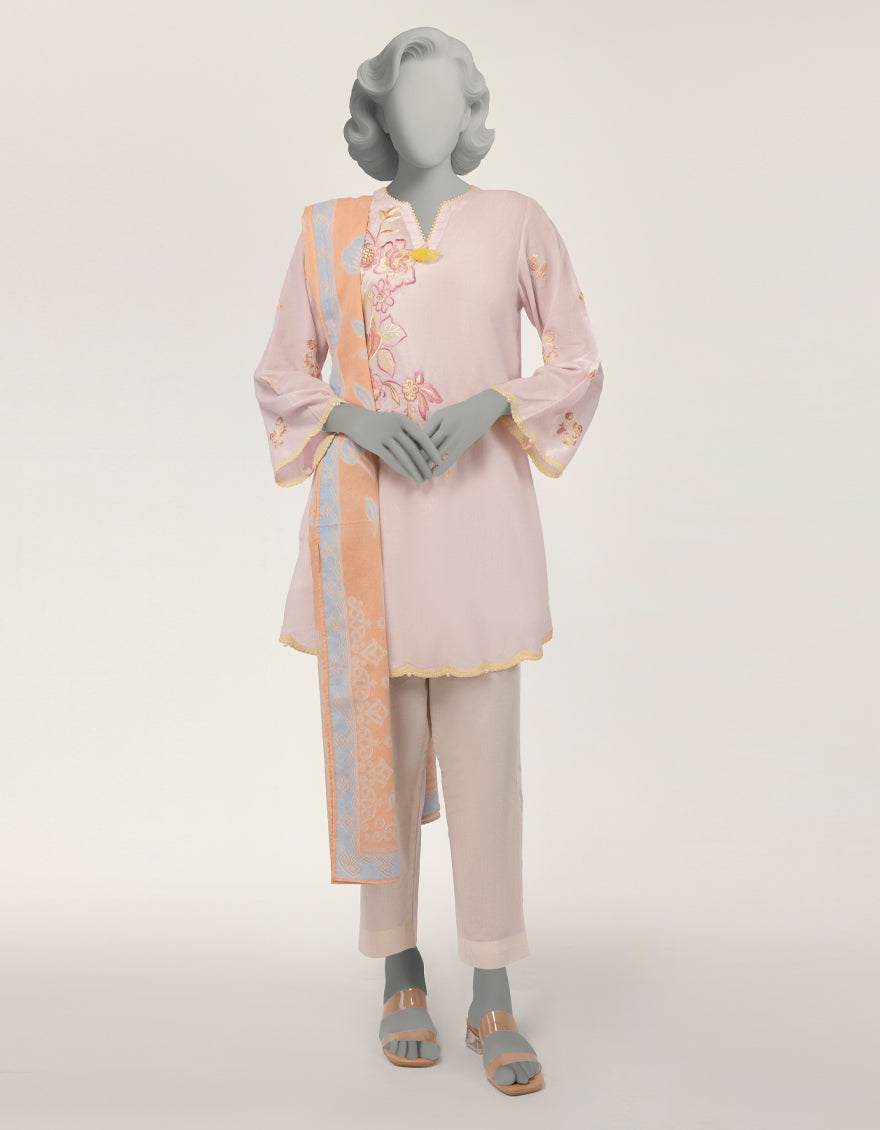 Pink Lawn Embroidered 2Pc Stitched