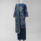 Blue Printed Dobby Unstitched 2Pc