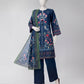 Blue Printed Dobby Unstitched 2Pc