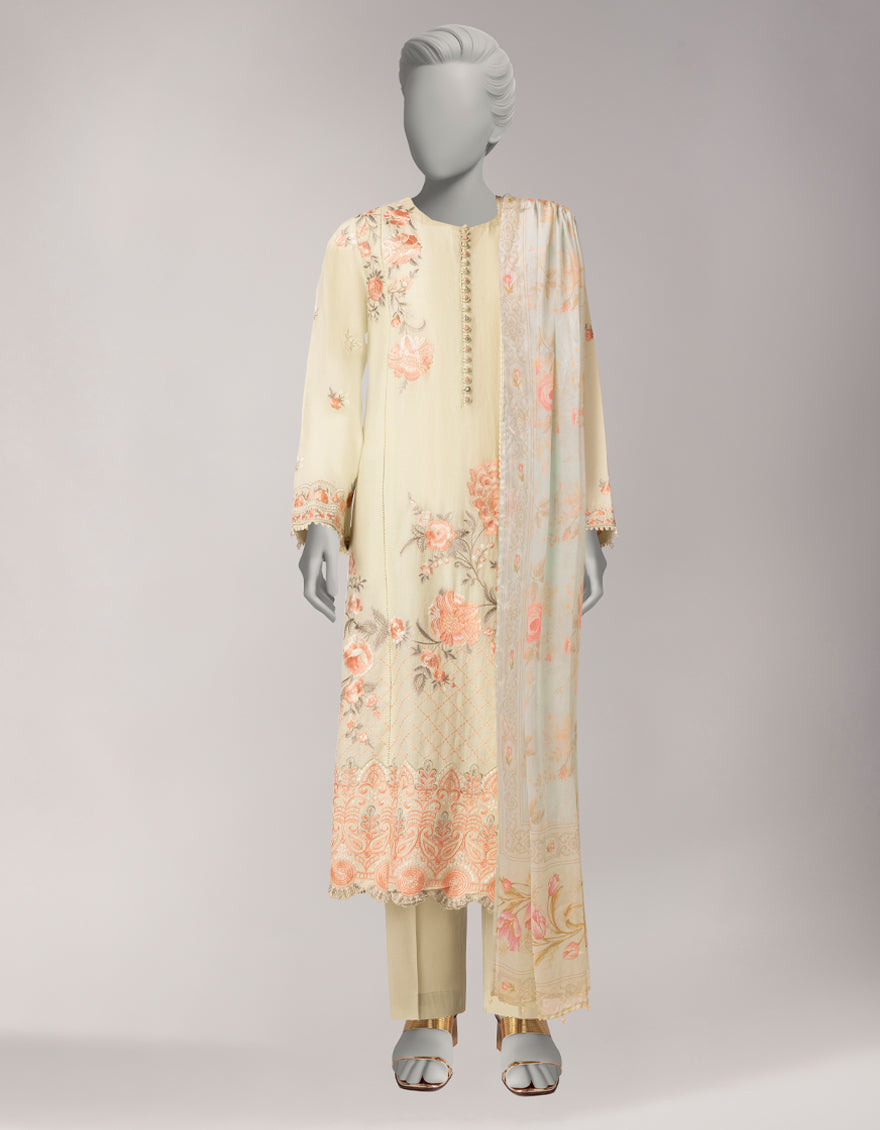 Green Lawn Embroidered 3Pc Stitched