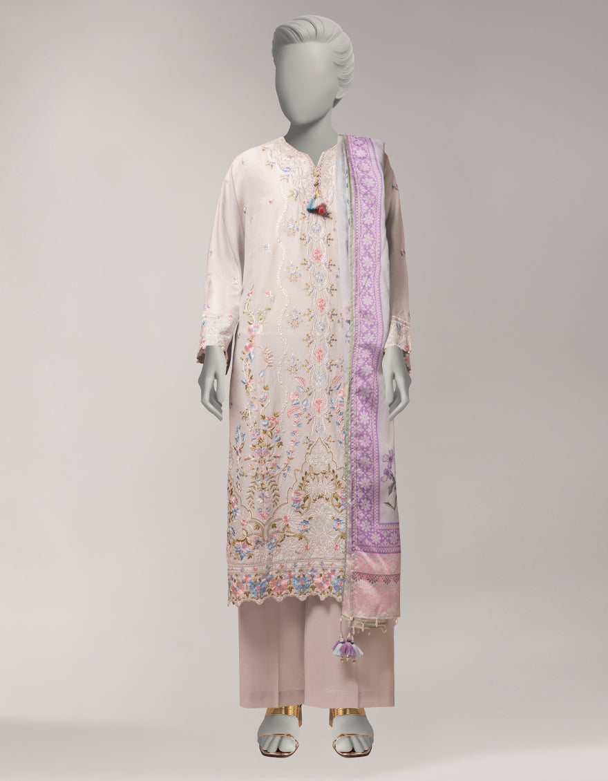 Grey Lawn Embroidered 3Pc Stitched