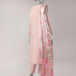 Pink Lawn Embroidered Stitched 3Pc