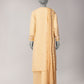 Cream Lawn Embroidered Stitched 3Pc