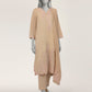 Beige Dobby Embroidered 3Pc Stitched