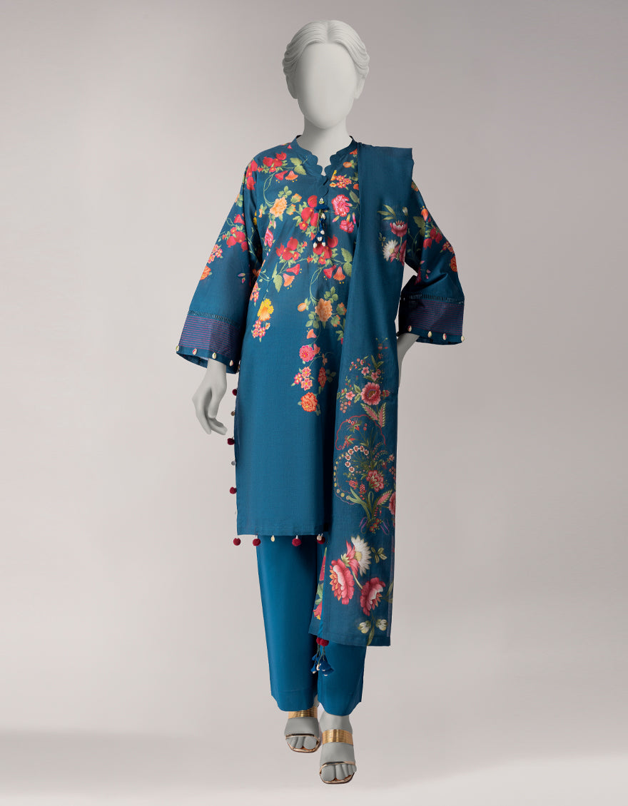 MULTICOLOR LAWN PRINTED UNSTITCHED 3PC