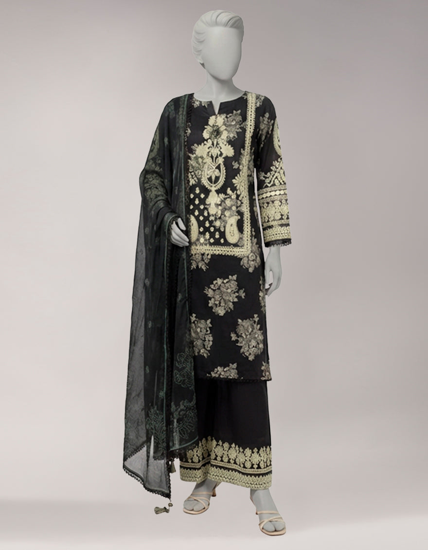 MULTICOLOR LAWN EMBROIDERED UNSTITCHED 3PC