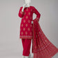 Red Yarn Dyed Jacquard Unstitched 3Pc