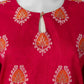 Red Yarn Dyed Jacquard Unstitched 3Pc