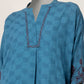 Blue Dobby Embroidered Co-Ord Set