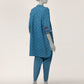 Blue Dobby Embroidered Co-Ord Set