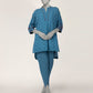 Blue Dobby Embroidered Co-Ord Set