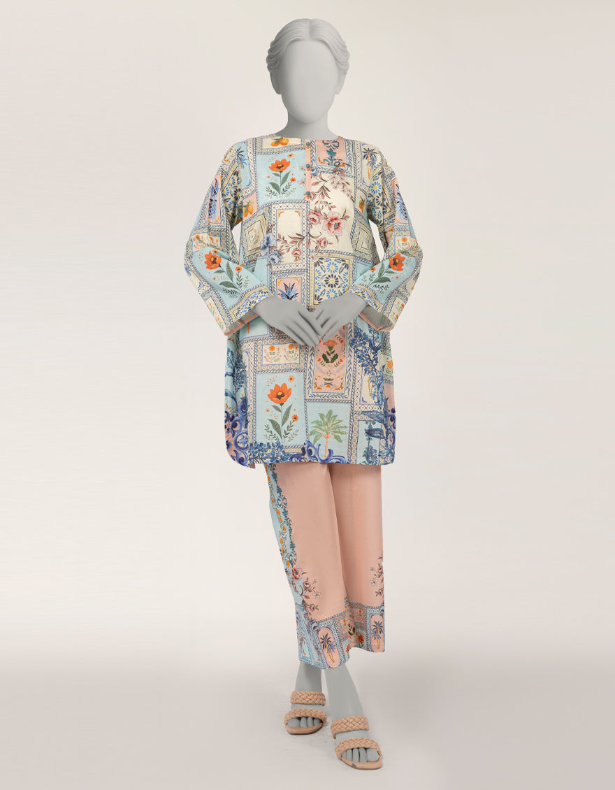 Multicolor Dobby Digital Printed Co-Ord Set