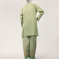 GREEN DOBBY EMBROIDERED CO-ORD SET