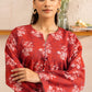 BURNT CLAY PRINTED KHADDAR SHIRT