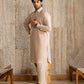 Light Almond French Collar Kameez Shalwar - Men