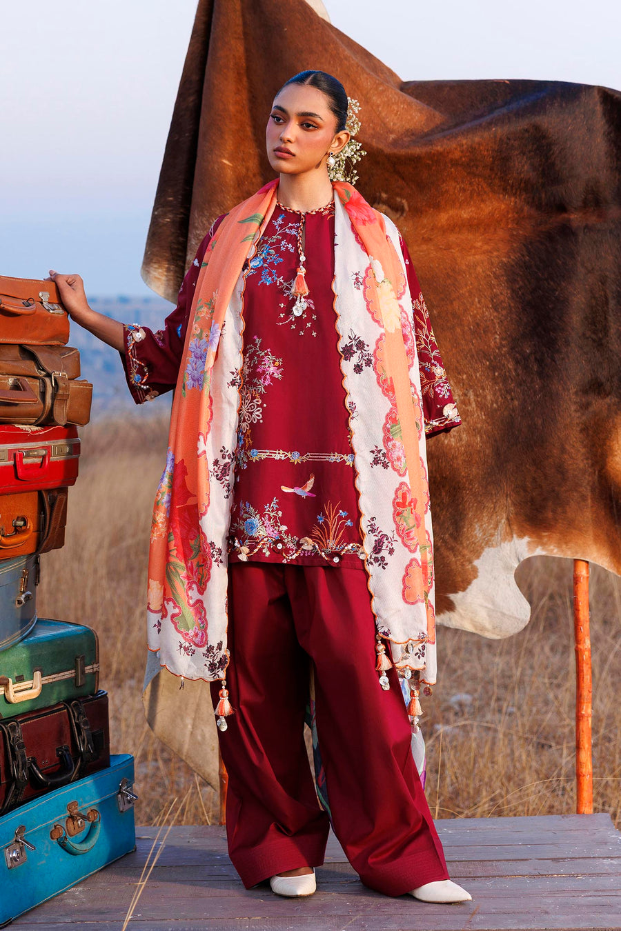 Unstitched Muzlin Lawn 3 Piece Suit