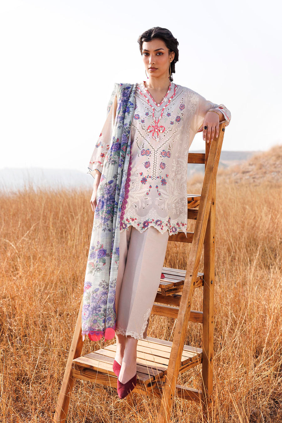 Unstitched Muzlin Lawn 3 Piece Suit