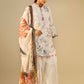 Unstitched Embroidered 3 Piece Muzlin Suit