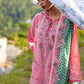 Unstitched Embroidered 3 Piece Muzlin Suit