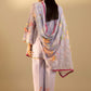 Unstitched Embroidered 3 Piece Muzlin Suit