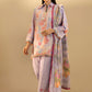 Unstitched Embroidered 3 Piece Muzlin Suit