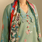 Unstitched Embroidered 3 Piece Muzlin Suit