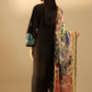 Unstitched Embroidered 3 Piece Muzlin Suit