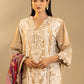 Unstitched Embroidered 3 Piece Muzlin Suit