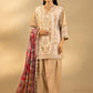 Unstitched Embroidered 3 Piece Muzlin Suit