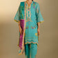 Unstitched Embroidered 3 Piece Muzlin Suit