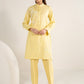 2 Pc Embroidered Cotton Stripe Suit