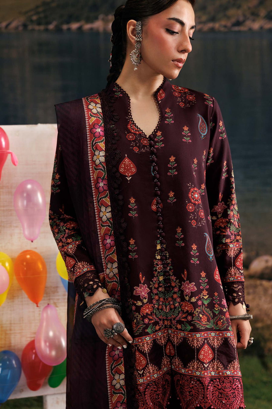 3 Pc Unstitched Embroidered Linen Suit