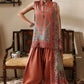 3 Pc Unstitched Embroidered Linen Suit