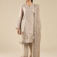 3 Pc Embroidered Two Tone Silk Suit