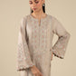 3 Pc Embroidered Two Tone Silk Suit