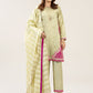 3 Pc Embroidered Two Tone Silk Suit