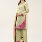 3 Pc Embroidered Two Tone Silk Suit