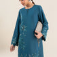 2 Pc Embroidered Raw Silk Suit
