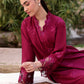 2 Pc Embroidered Bamberg Raw Silk Suit