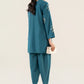 2 Pc Embroidered Raw Silk Suit