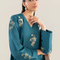 2 Pc Embroidered Raw Silk Suit