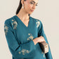 2 Pc Embroidered Raw Silk Suit