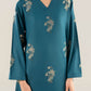 2 Pc Embroidered Raw Silk Suit
