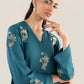 2 Pc Embroidered Raw Silk Suit