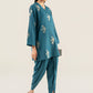2 Pc Embroidered Raw Silk Suit