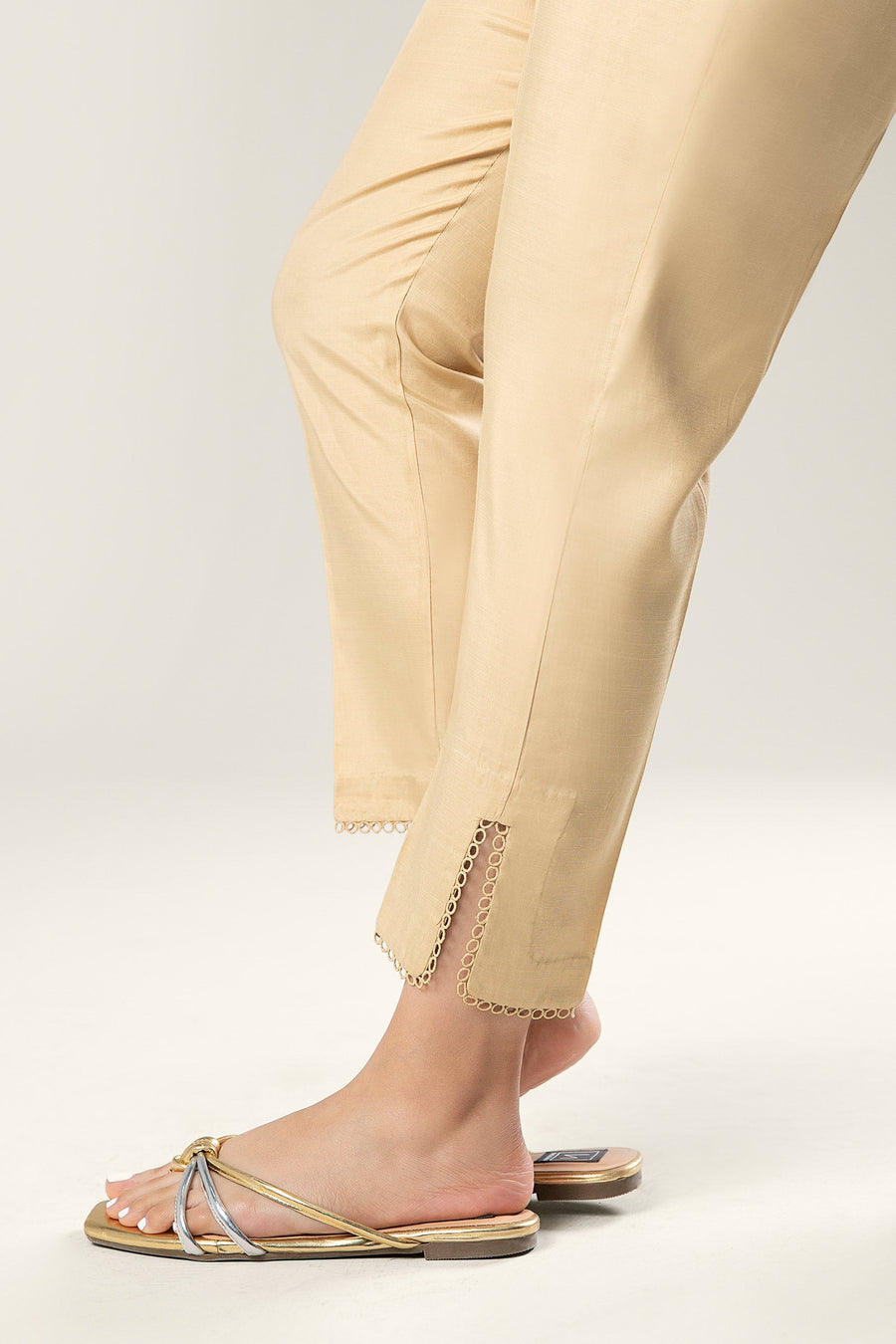 Dyed Raw Silk Trouser