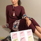 2 Pc Embroidered Rib Karandi Suit