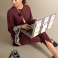 2 Pc Embroidered Rib Karandi Suit