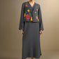 2 Pc Embroidered Twill Suit